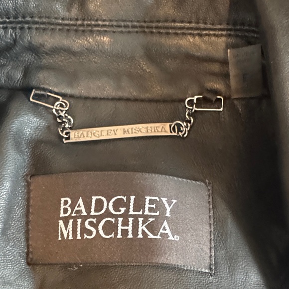 BADGLEY MISCHKA Women's Black Leather Jacket - Picture 2 of 15